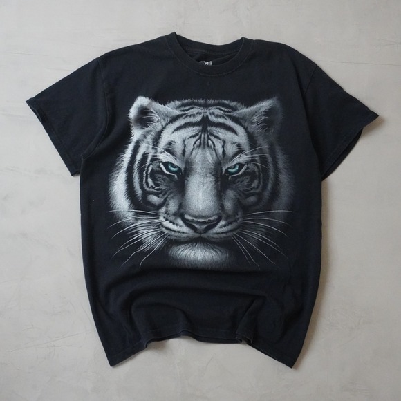 Dom Other - White Tiger Graphic T-Shirt Black Short Sleeve Crewneck Mens Size Medium